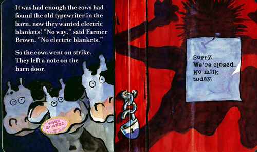 廖彩杏推荐书单 凯迪克 咔嗒，咔嗒，哞英文原版 Click, Clack, Moo: Cows That Type 韵文与歌谣 凯迪克银奖 纸板书 - 图2