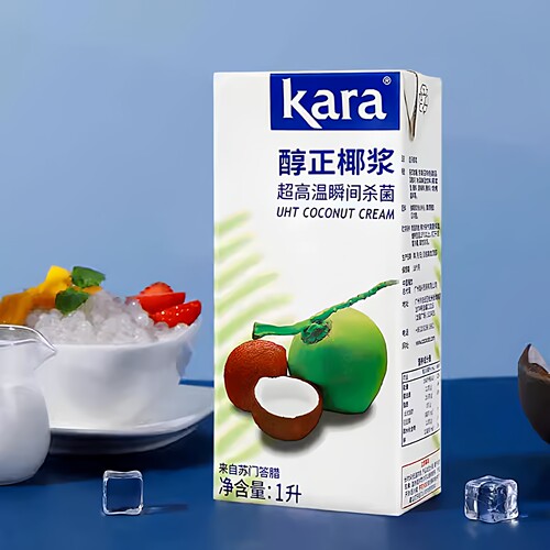 Kara佳乐醇正椰浆1L*12盒整箱原装进口高浓度椰奶椰汁西米露原料 - 图0