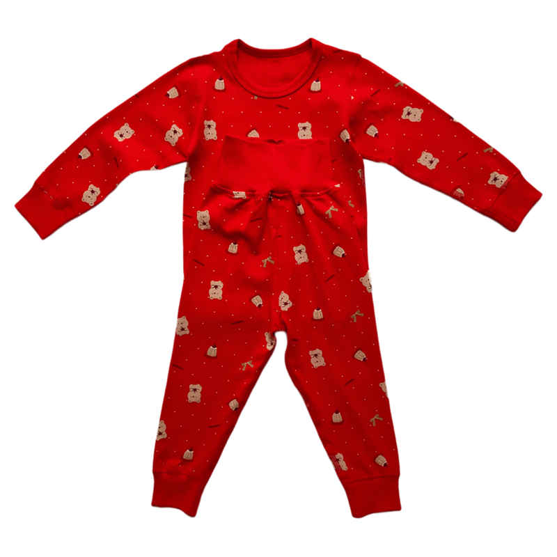 秋冬婴儿无骨高腰秋衣宝宝护肚裤纯棉儿童内衣男女童保暖红色套装,淘宝优惠券,粉丝福利购,淘宝优惠卷