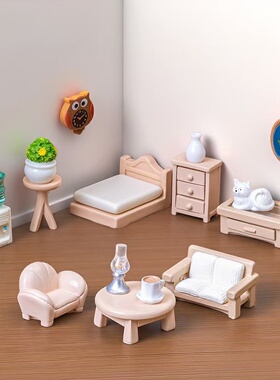 微景观仿真沙发茶几柜子造景摆件