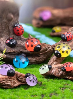 微景观夜光小瓢虫萌粒造景小摆件