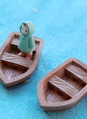 微景观小船摆件园艺创意树脂