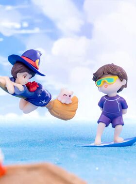 微景观创意女巫冲浪少年鱼缸造景