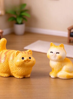 波斯猫长毛猫公仔萌粒娃娃屋摆件
