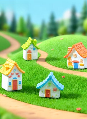 微景观创意乡村瓦片小房子摆件