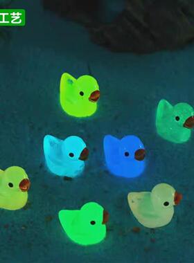 微缩动物迷你七彩色夜光小黄鸭