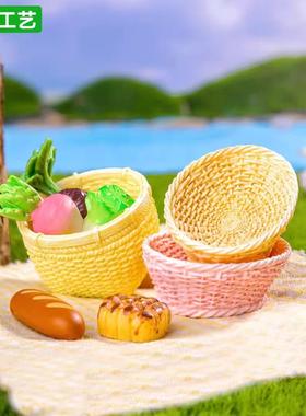 微缩农具迷你小藤竹编篮子竹筐