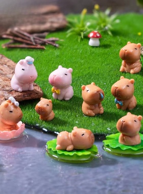 水豚公仔微景观可爱雨衣卡皮巴拉