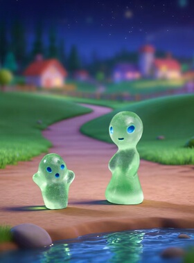 夜光外星人公仔桌面微景观摆件