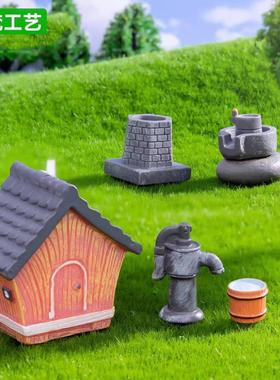 农具迷你鼓风机石磨木水桶水车