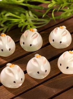 微景观仿真可爱蒸笼小兔子糕点