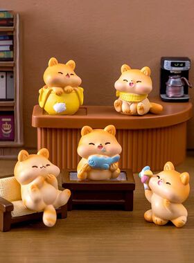 微景观创意可爱胖胖小猫咪公仔