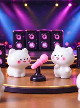 微景观创意唱歌猫咪乐队造景摆件