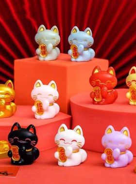微景观创意可爱好运招财猫咪公仔