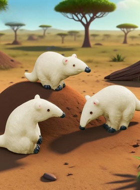 仿真写实食蚁兽生态瓶桌面摆件