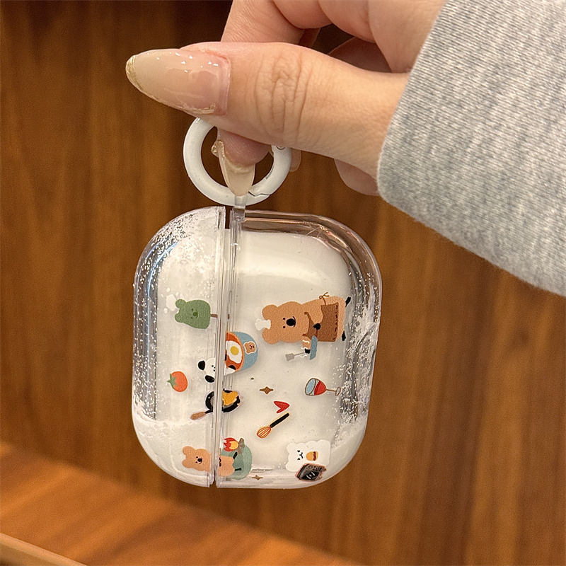 创意个性新款流沙可爱卡通柿子椒熊烹饪适用苹果airpods1/2/3无线蓝牙耳机保护套防摔pro二代新三代硬壳 - 图2