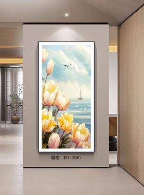 玄关画装饰画客厅装饰画竖版挂画走廊挂画中式现代简约挂画