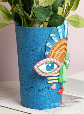 阳台创意野兽派抽象跨境人脸花盆摆件庭院户外美女大口径绿植盆栽