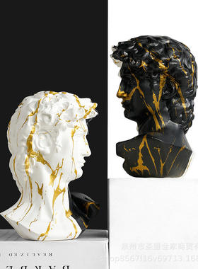 大卫北欧水转印创意头像美术素描教学用具家居摆件艺术雕刻橱窗装