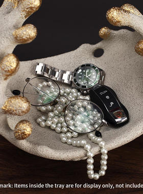 进门浪花收纳创意树脂托盘客厅茶几摆件口玄关鞋柜钥匙收纳盘摆设