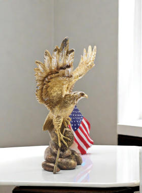 摆件美国国旗客厅新品老鹰家居树脂品样板房装饰乔迁礼物