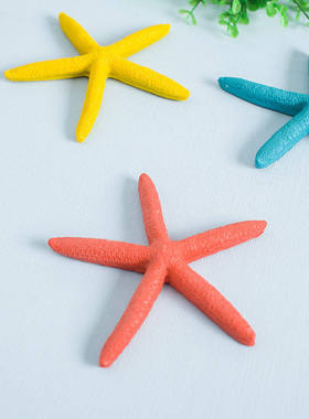 树脂五指海星墙贴墙面婚庆摆件拍摄道具墙面地台渔网装饰品