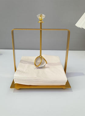 创意铁艺摆件座水晶球酒店台面金属铁艺纸巾餐厅摆件架简约压纸座