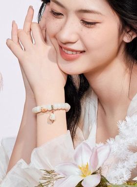 一念猫咪奶豆炭烧猫爪菩提根手串烤色绕指柔文玩手链女生