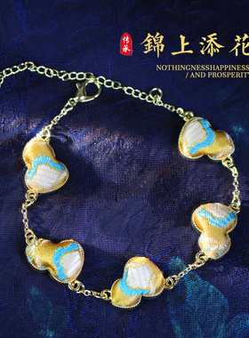 蜡染项链吊坠民族风绣花挂件项链国风复古百搭吊坠流苏毛衣链扎染