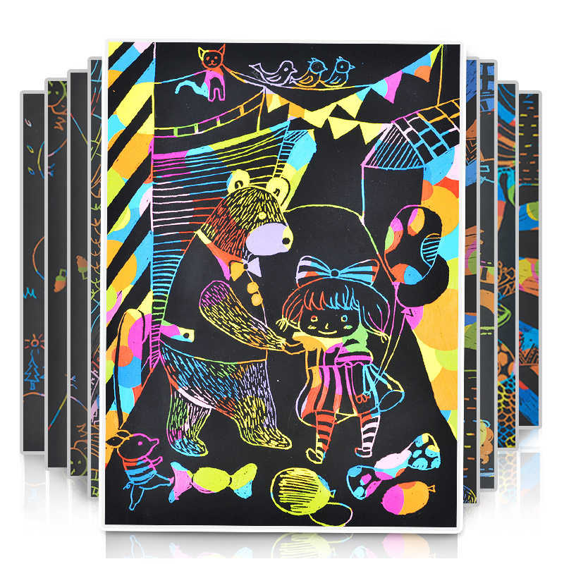儿童刮画创意,刮画儿童画,刮画纸儿童简单画_大山谷图库