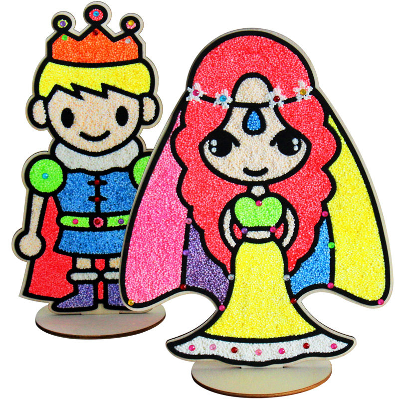 雪花泥画珍珠泥木板粘土画 儿童手工diy制作材料包幼儿园女孩玩具,淘宝优惠券,粉丝福利购,淘宝优惠卷