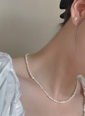 【天然巴洛克 珍珠项链】VividEon 女复古宫廷百搭法式轻奢锁骨链