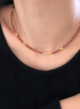 VividEon金沙石锁骨链女天然项链