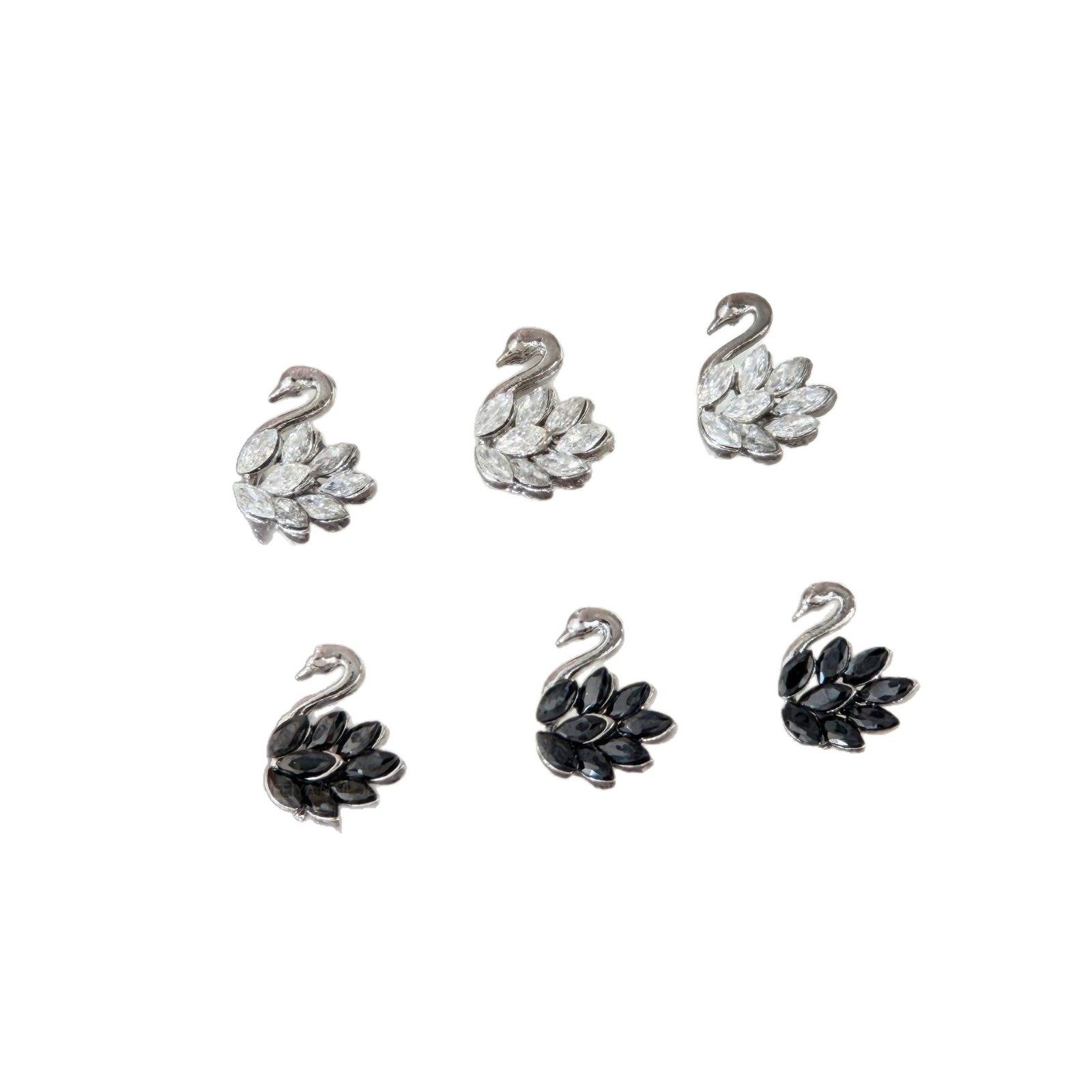 赫本风黑天鹅锆石美甲饰品爆闪成品堆钻法式diy穿戴甲钻配饰,淘宝优惠券,粉丝福利购,淘宝优惠卷