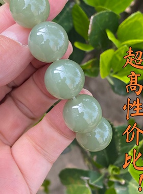天然和田黄玉16mm圆珠佛珠手串