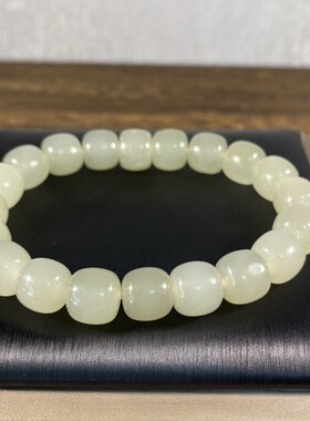 10mm手串天然和田青白玉老坑