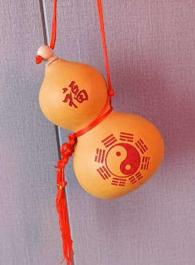 天然葫芦开口八卦葫芦门对门挂件卧室客厅玄关摆件家具装饰品
