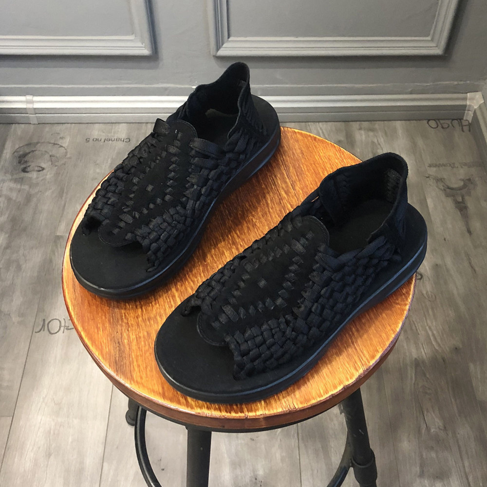 国潮男凉鞋真皮2024新款夏季手工编织沙滩运动凉鞋男个性软底凉鞋,淘宝优惠券,粉丝福利购,淘宝优惠卷