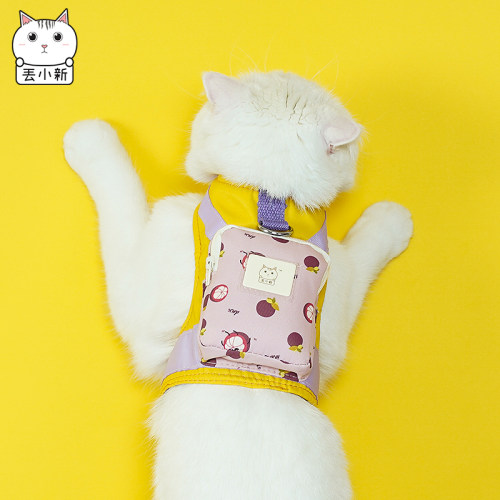 丢小新 猫咪牵引绳小狗兔子背心式防挣脱溜猫专用宠物胸背带绳子 - 图0