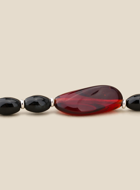 Fanciegarden 玄色点朱 高级感气质手工项链