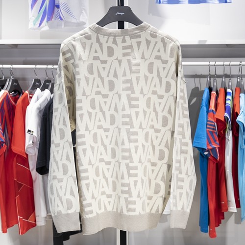 李宁男子毛衣2024冬季新款韦德系列宽松套头无帽编织衫AMBU053 - 图2