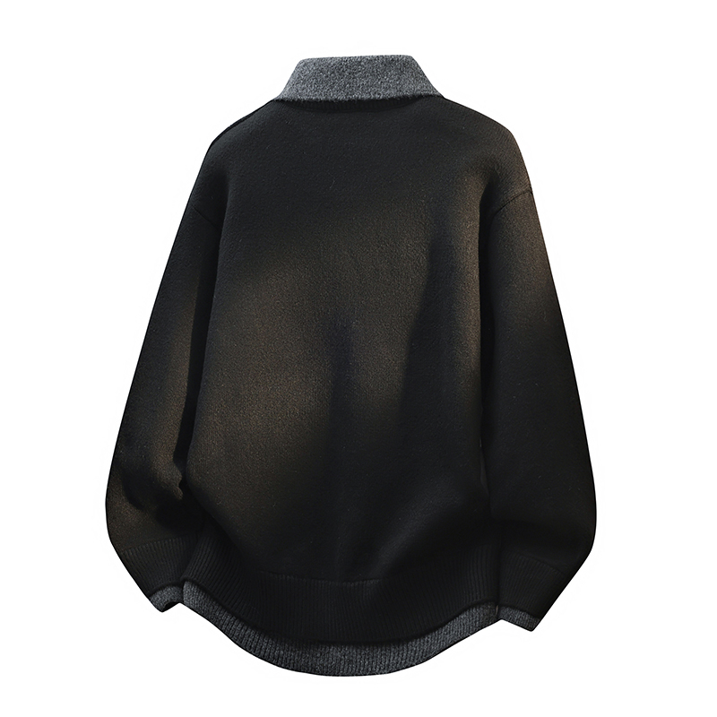 唐狮集团DESSO衬衫领毛衣男冬季假两件针织衫男内搭打底衫青少年 - 图3