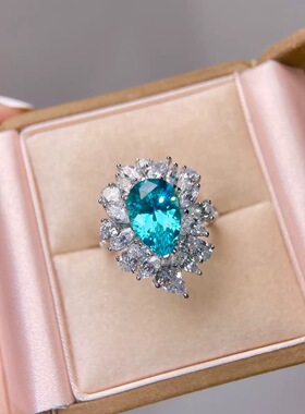 闭店清仓S925银镀金培育彩宝戒指