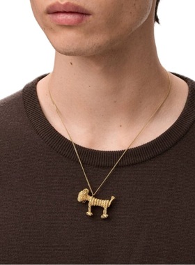 罗家新款腊肠犬项链 小众个性时尚设计高级感独特小狗带标锁骨链