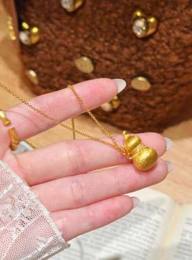 新中式国潮风丨拉丝福禄丝绒胖葫芦项链Y020