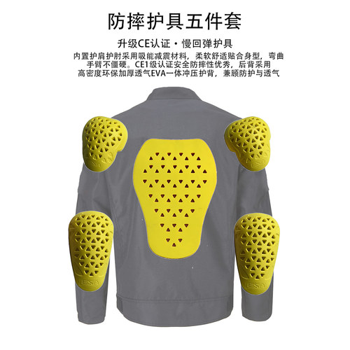新款四季通用摩托车骑行服男女机赛车夹克骑士防水防摔衣雅马白色 - 图2