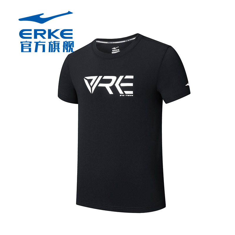 Hongxing Erke Short Sleeve T-shirt Men's Summer New Round Neck Top Loose Breathable Letter T Casual Sportswear