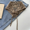 Retro waist decorated crocheted triangle scarf butt curtain