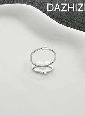 原创可爱苹果戒指925银可调节