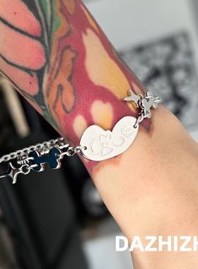 大只猪在家 原创小狗爱你手链礼物可爱甜酷百搭中性手环